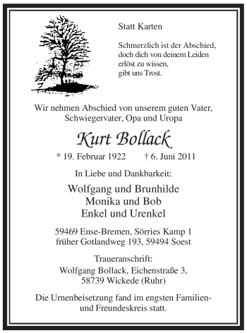 Todesanzeige von Dorothee Frölich von WESTFÄLISCHER ANZEIGER
