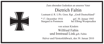 Todesanzeige von Dietrich Faltin von WESTFÄLISCHER ANZEIGER