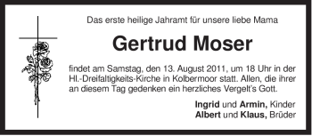 Todesanzeige von Gertrud Moser von WESTFÄLISCHER ANZEIGER