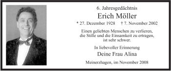 Todesanzeige von Erich Möller von WESTFÄLISCHER ANZEIGER