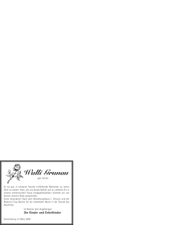 Todesanzeige von Walli Grunau von WESTFÄLISCHER ANZEIGER