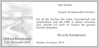 Todesanzeige von Helmut Kampmann von MZV