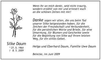 Todesanzeige von Silke Daum von WESTFÄLISCHER ANZEIGER