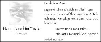 Todesanzeige von Hans-Joachim Turck von MZV