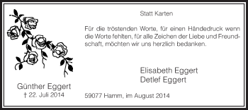 Todesanzeige von Günther Eggert von MZV