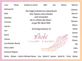 Todesanzeige von Michaela Besser von WESTFÄLISCHER ANZEIGER