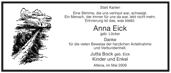 Todesanzeige von Anna Eich von WESTFÄLISCHER ANZEIGER