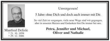 Todesanzeige von Manfred Delisle von WESTFÄLISCHER ANZEIGER