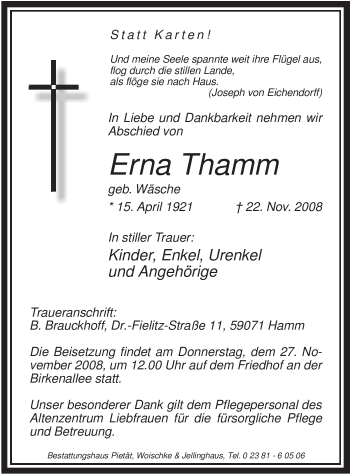 Todesanzeige von Rosa Licciardi von WESTFÄLISCHER ANZEIGER