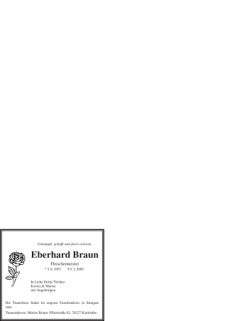 Todesanzeige von Eberhard Braun von WESTFÄLISCHER ANZEIGER