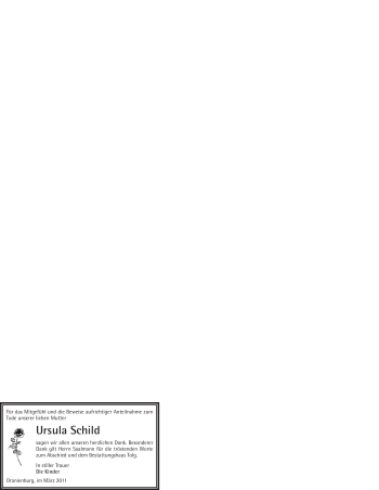 Todesanzeige von Ursula Schild von WESTFÄLISCHER ANZEIGER