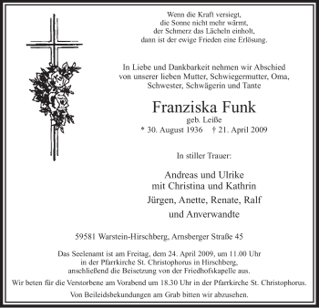 Todesanzeige von Elfriede Ulrich von WESTFÄLISCHER ANZEIGER