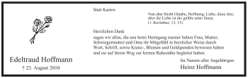 Todesanzeige von Edeltraud Hoffmann von WESTFÄLISCHER ANZEIGER