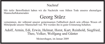 Todesanzeige von Georg Stürz von WESTFÄLISCHER ANZEIGER
