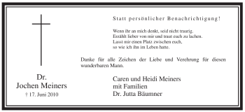 Todesanzeige von Jochen Meiners von WESTFÄLISCHER ANZEIGER