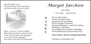 Todesanzeige von Margot Jarchow von WESTFÄLISCHER ANZEIGER