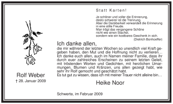 Todesanzeige von Rolf Weber von WESTFÄLISCHER ANZEIGER