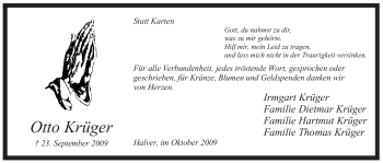 Todesanzeige von otto Krüger von WESTFÄLISCHER ANZEIGER