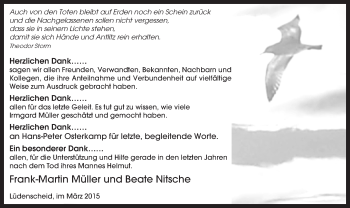 Todesanzeige von Helmut  von MZV