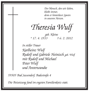Todesanzeige von Mechthild Jaeger von WESTFÄLISCHER ANZEIGER
