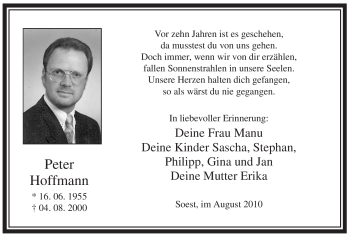 Todesanzeige von Peter Hoffmann von WESTFÄLISCHER ANZEIGER
