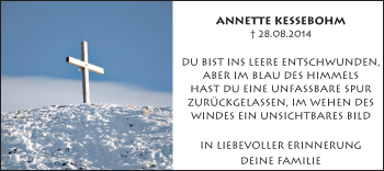 Todesanzeige von Annette Kessebohm von MZV