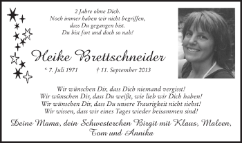 Todesanzeige von Heike Brettschneider von MZV