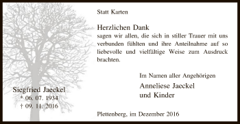 Todesanzeige von Siegfried Jaeckel von MZV