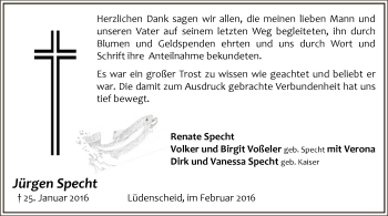 Todesanzeige von Jürgen Specht von MZV