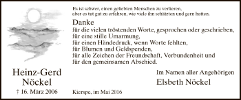 Todesanzeige von Heinz-Gerd Nöckel von MZV