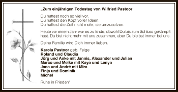 Todesanzeige von Wilfried Pastoor von MZV