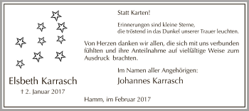 Todesanzeige von Elsbeth Karrasch von MZV