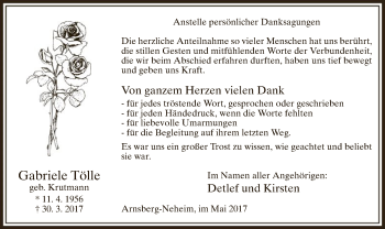 Todesanzeige von Gabriele Tölle von MZV