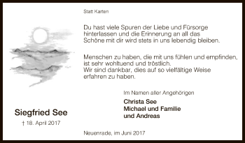 Todesanzeige von Siegfried See von MZV