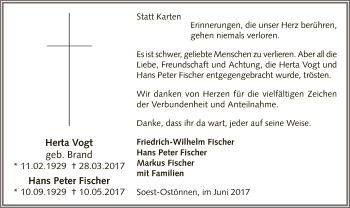 Todesanzeige von In Gedenken  von MZV