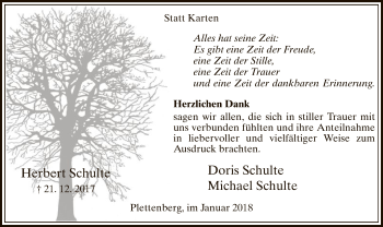 Todesanzeige von Herbert Schulte von MZV