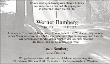 Todesanzeige von Werner Bamberg von MZV
