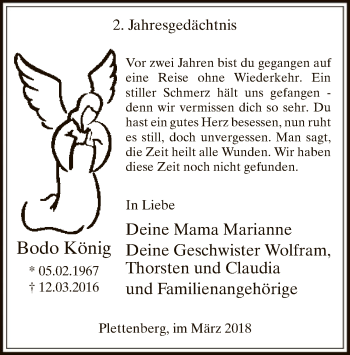 Todesanzeige von Bodo König von MZV