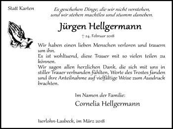 Todesanzeige von Jürgen Hetigermann von MZV