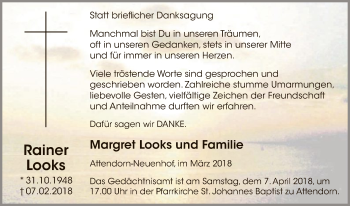 Todesanzeige von Rainer Looks von MZV