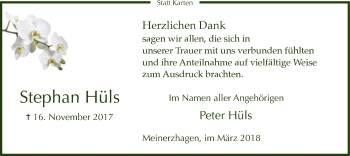 Todesanzeige von Stephan Hüls von MZV
