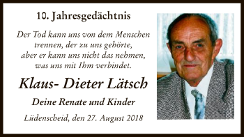 Todesanzeige von Klaus-Dieter Lätsch von MZV