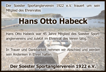 Todesanzeige von Hans Otto Habeck von MZV