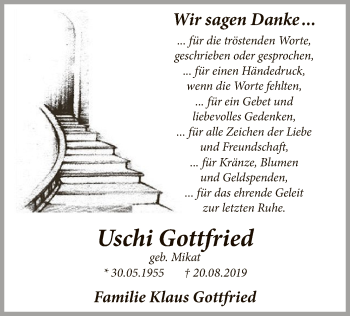 Todesanzeige von Uschi Gottfried von MZV