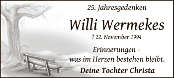 Todesanzeige von Willi Wermekes von MZV