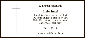 Todesanzeige von Inge  von MZV