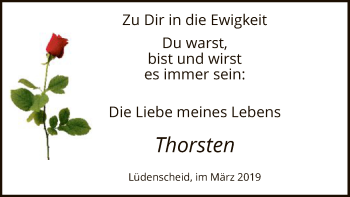 Todesanzeige von Thorsten  von MZV