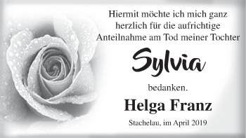 Todesanzeige von Sylvia Röttger von HSK