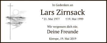 Todesanzeige von Lars Zirnsack von MZV