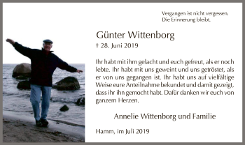 Todesanzeige von Günter Wittenborg von MZV